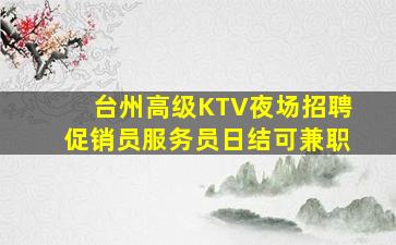 台州高级KTV夜场招聘促销员服务员日结可兼职